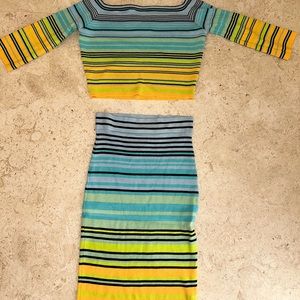Matching set women’s stripe shirt and skirt